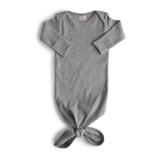 Mushie Baby Gown, slaapzak voor baby van het merk Mushie in kleur Grey Melange (grijs)