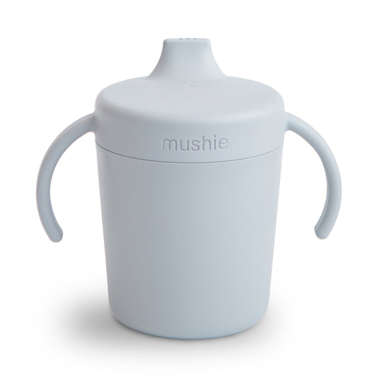 Mushie rainer sippy cup, oefen drinkbeker van het merk Mushie in kleur Cloud (blauw)