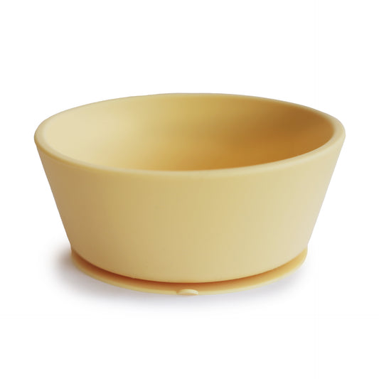 Mushie suction bowl (zuigkom) in kleur Pale Daffodil (geel)