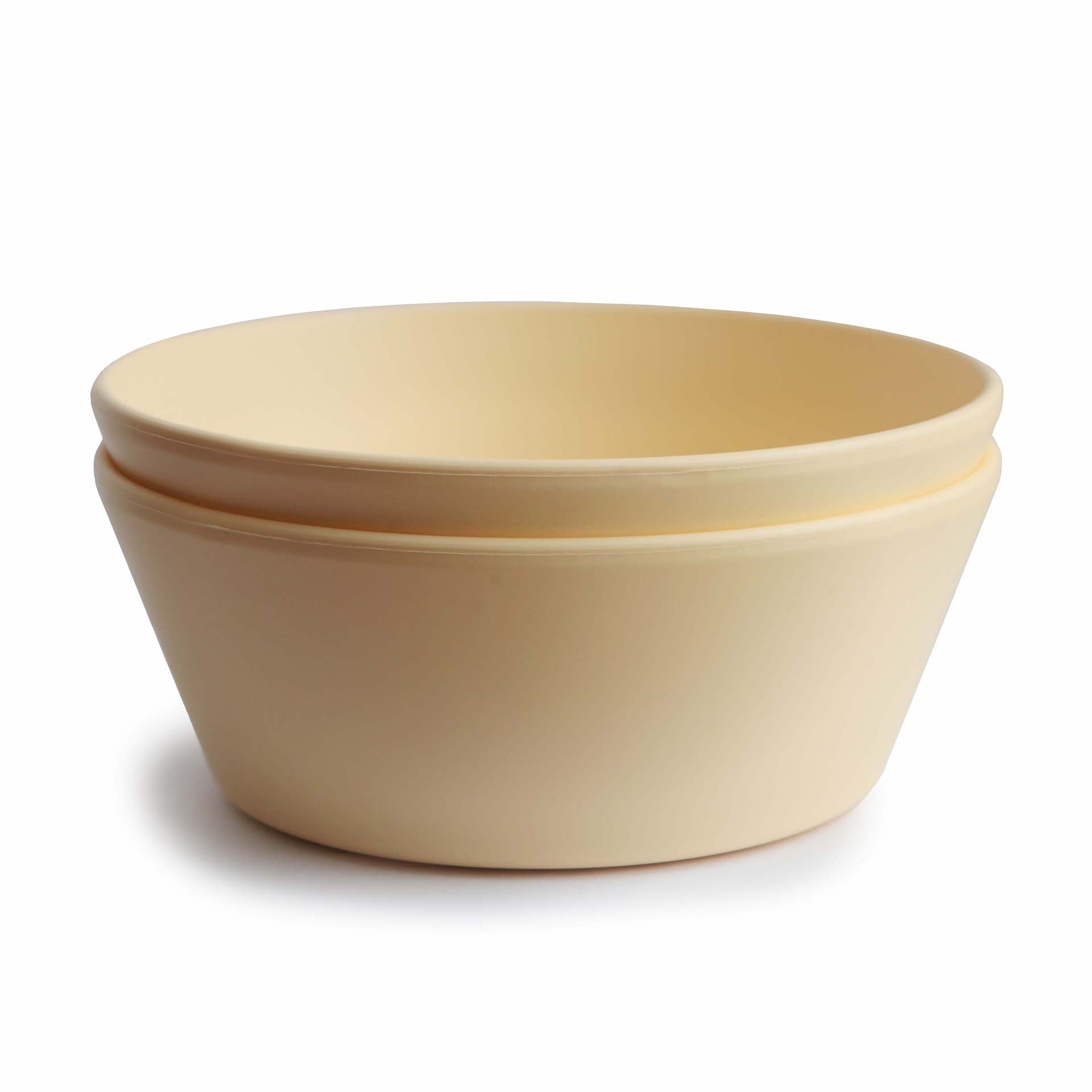 Bowls en kommen van het merk Mushie in kleur Pale Daffodil (geel)